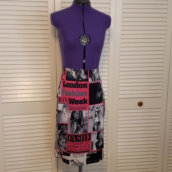 Cleo Apparel Fashion Week Print Skirt - Picture 4 of 4